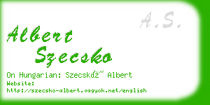 albert szecsko business card